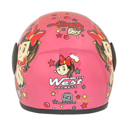 West Pretty Girl Kidz Freindly Open Face Helmet