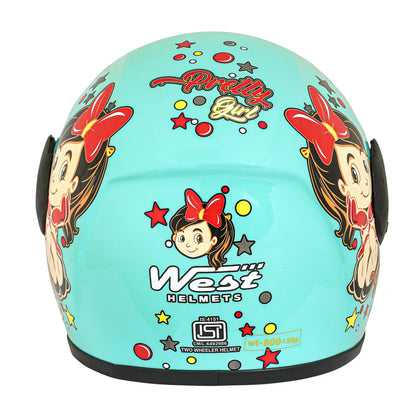 West Pretty Girl Kidz Freindly Open Face Helmet